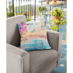 Colorful Day at the Beach Square Pillow - VirtuousWares:Global