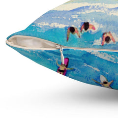 Colorful Day at the Beach Square Pillow - VirtuousWares:Global