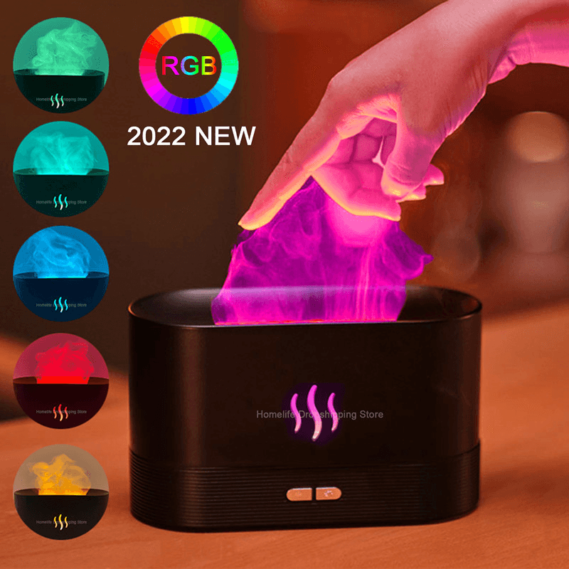 Colorful Flame Air Humidifier USB Aroma Diffuser - VirtuousWares:Global