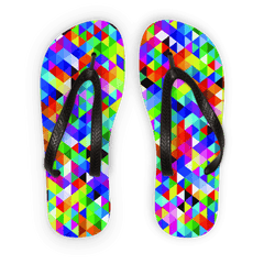 Colorful Geometric Blast Adult Flip Flops - VirtuousWares:Global