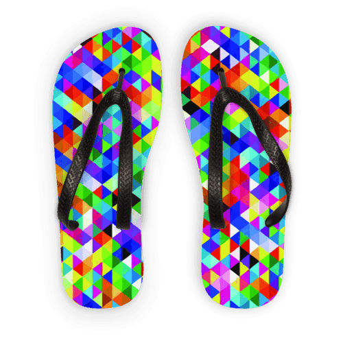 Colorful Geometric Blast Adult Flip Flops - VirtuousWares:Global