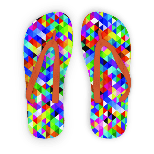 Colorful Geometric Blast Adult Flip Flops - VirtuousWares:Global