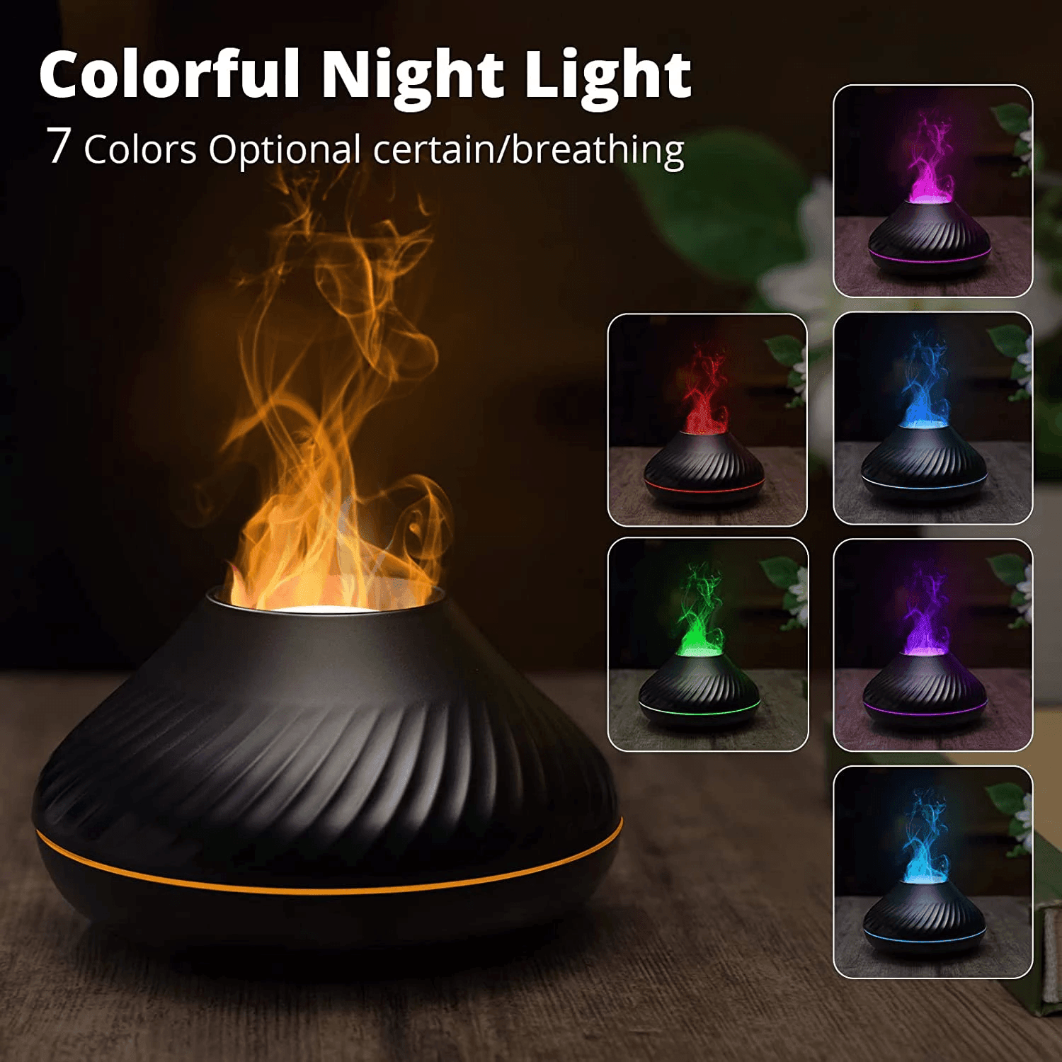 Colorful Portable Air Humidifier Flame Aroma Diffuser - VirtuousWares:Global