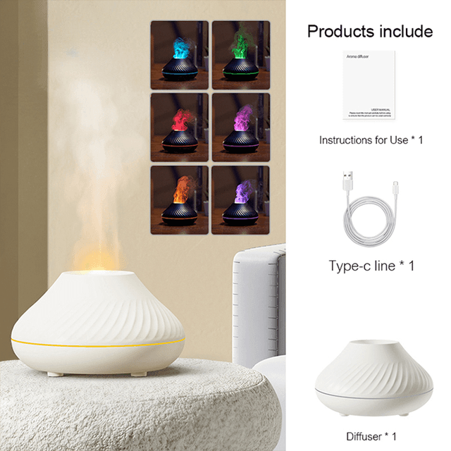 Colorful Portable Air Humidifier Flame Aroma Diffuser - VirtuousWares:Global