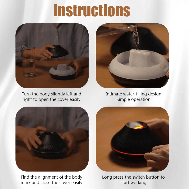 Colorful Portable Air Humidifier Flame Aroma Diffuser - VirtuousWares:Global