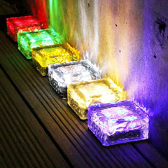Colorful Solar Glass Brick Light and 12 Key Remote - VirtuousWares:Global