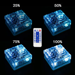 Colorful Solar Glass Brick Light and 12 Key Remote - VirtuousWares:Global