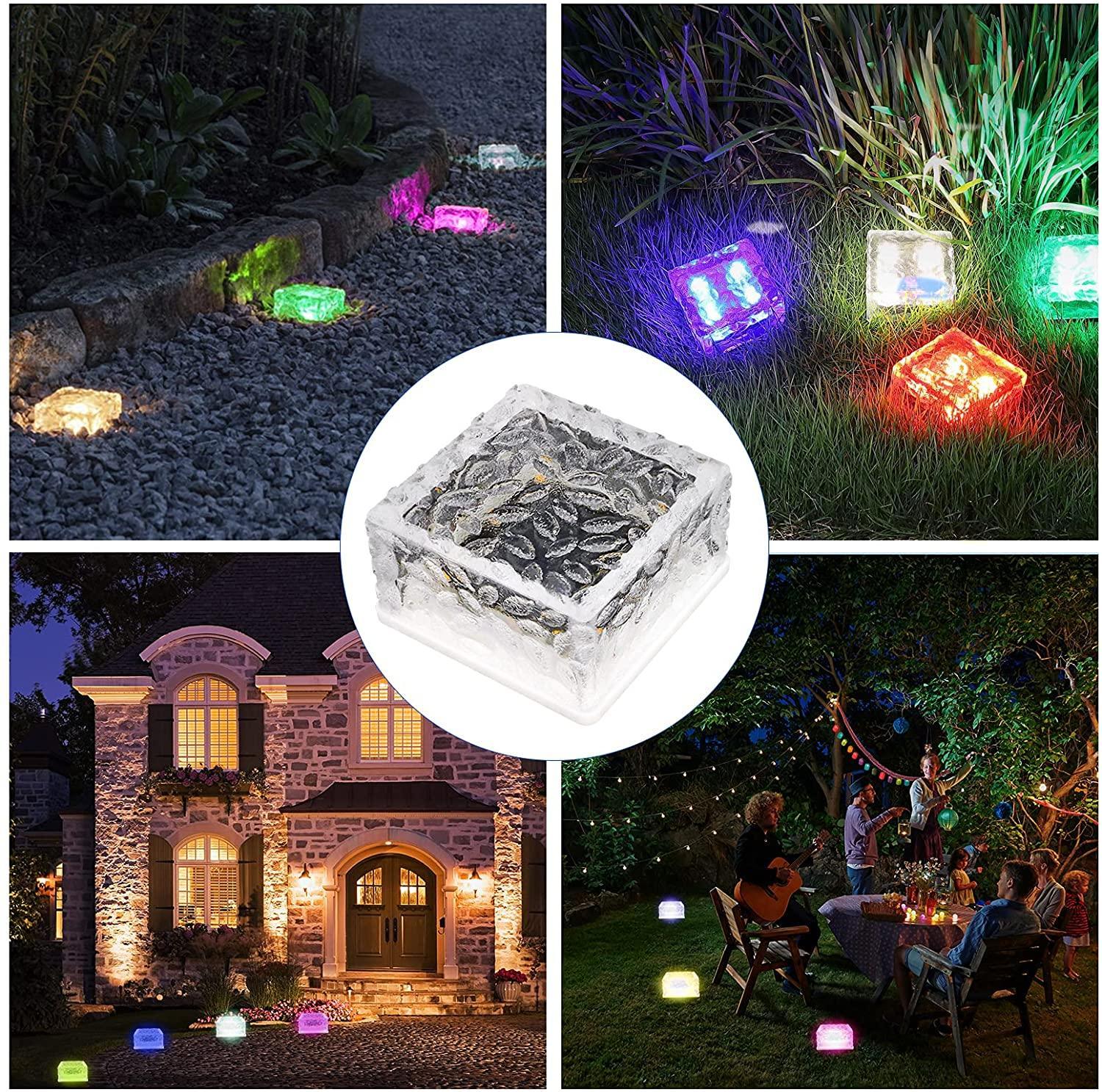 Colorful Solar Glass Brick Light and 12 Key Remote - VirtuousWares:Global