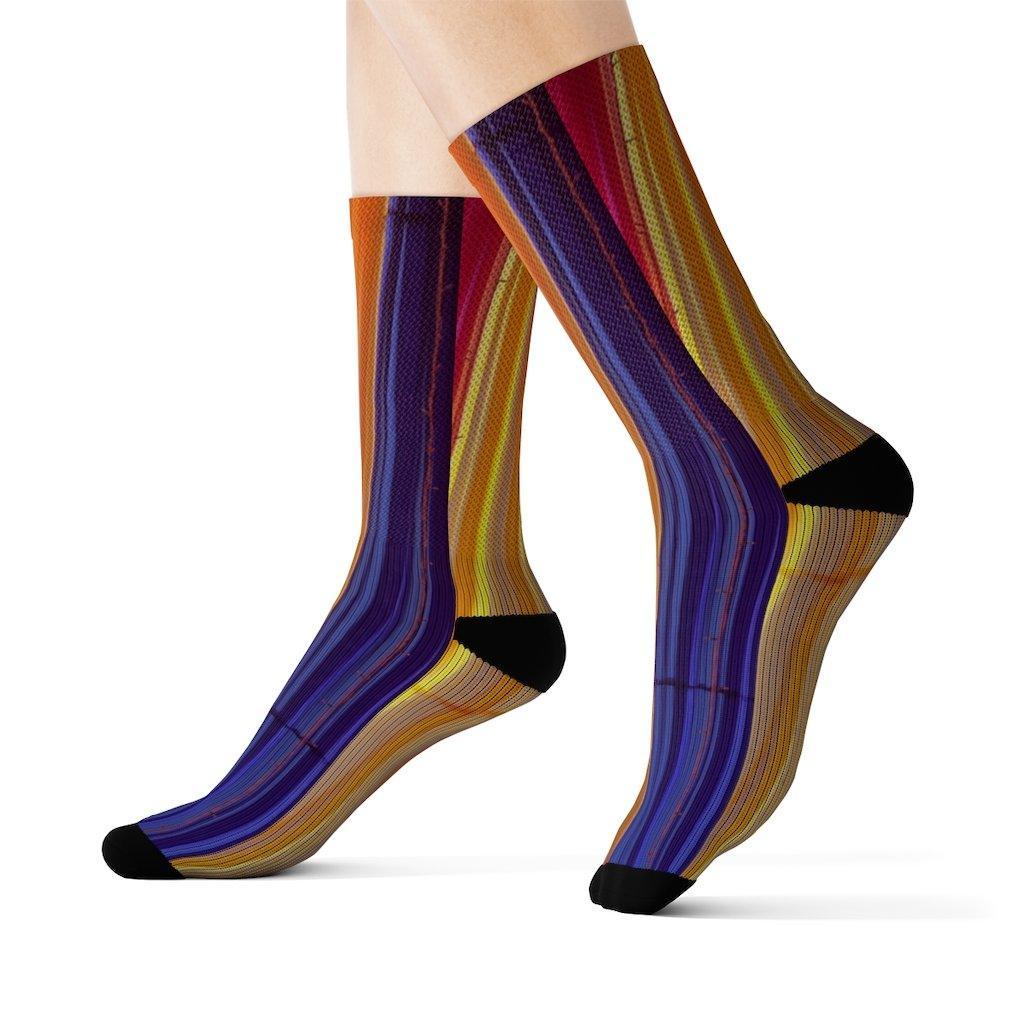 Colorful Striped Fun Novelty Socks Pink - VirtuousWares:Global