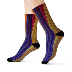 Colorful Striped Fun Novelty Socks Pink - VirtuousWares:Global