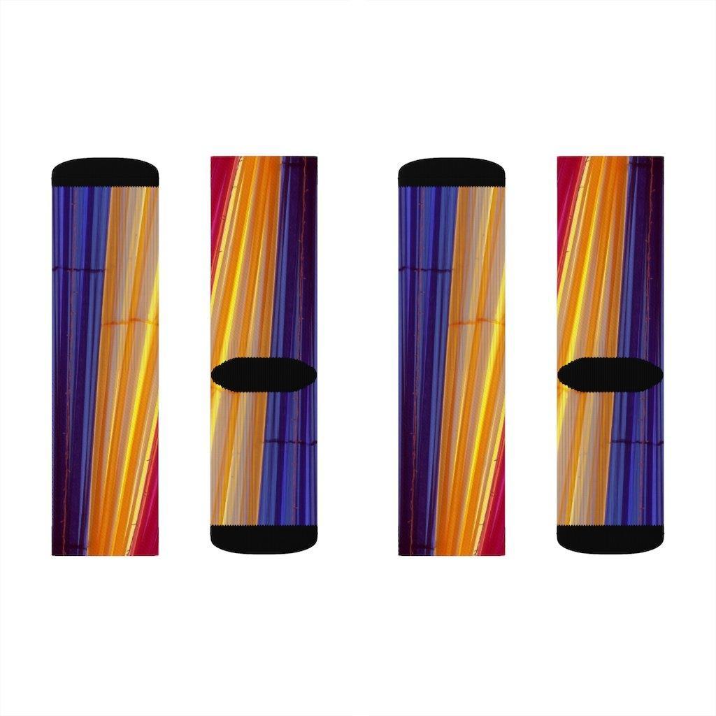 Colorful Striped Fun Novelty Socks Pink - VirtuousWares:Global