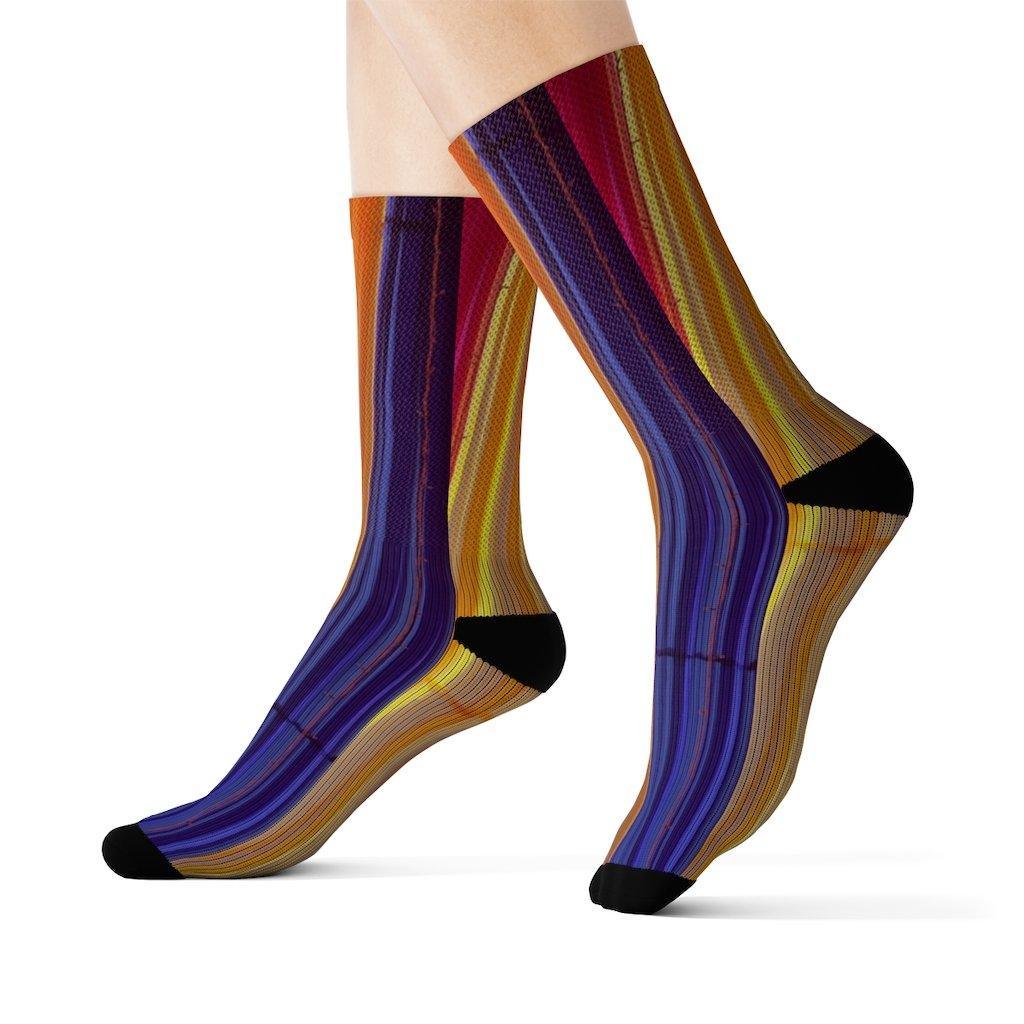 Colorful Striped Fun Novelty Socks Pink - VirtuousWares:Global