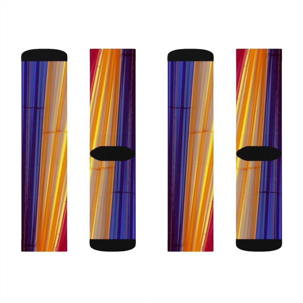 Colorful Striped Fun Novelty Socks Pink - VirtuousWares:Global