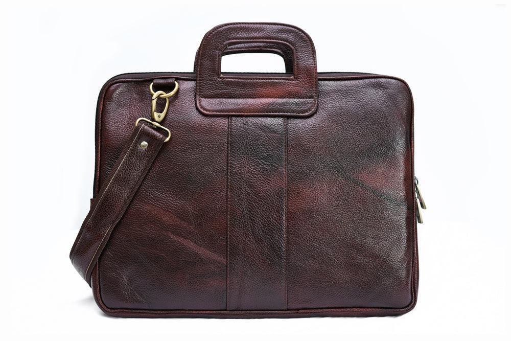 Combo Of 2 , Brown Leather Backpack And Laptop Briefcase . - VirtuousWares:Global