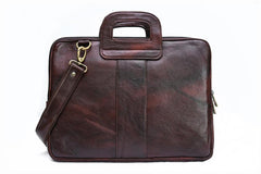 Combo Of 2 , Brown Leather Backpack And Laptop Briefcase . - VirtuousWares:Global