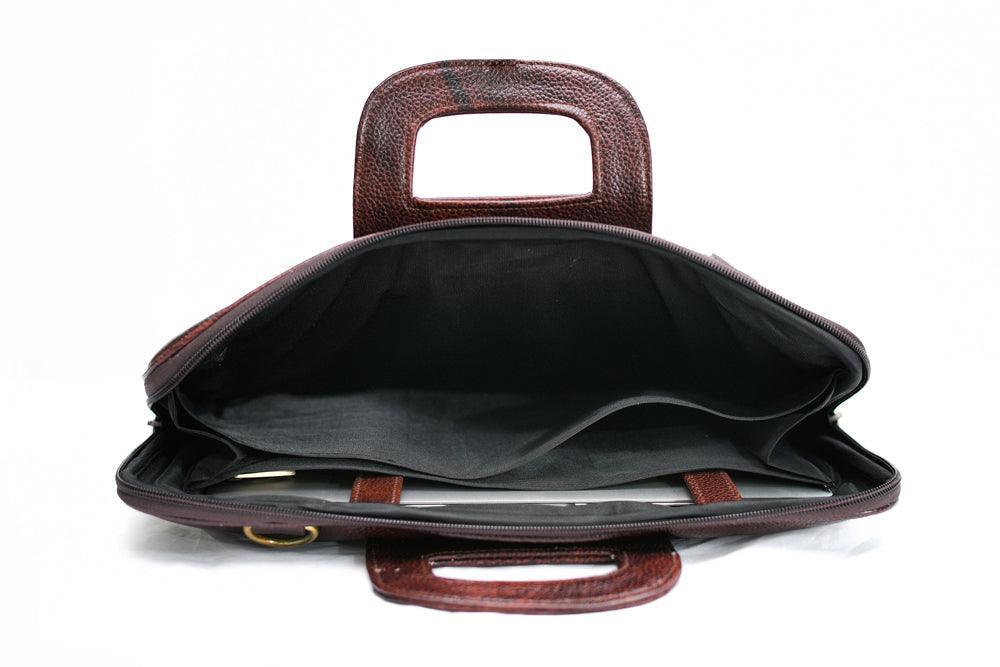 Combo Of 2 , Brown Leather Backpack And Laptop Briefcase . - VirtuousWares:Global