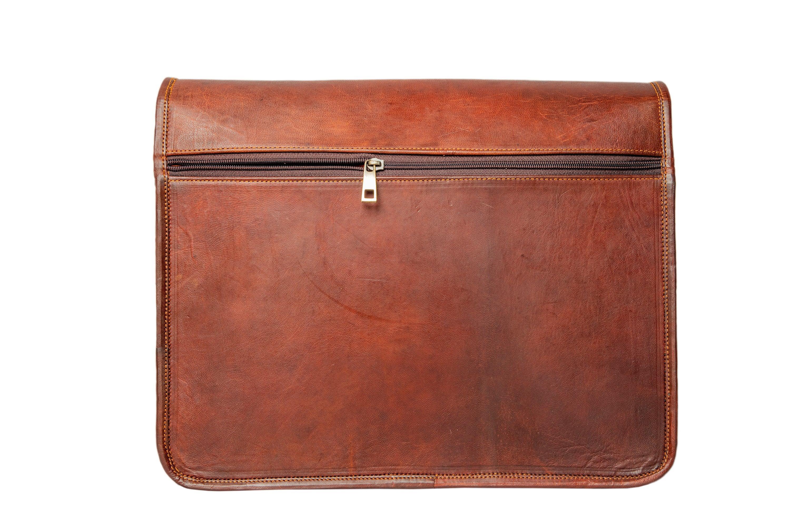 Combo Of 2 , Brown Leather Backpack And Laptop Briefcase . - VirtuousWares:Global
