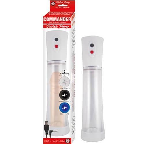 Commander USB Rechargeable High Vacuum Electric Penis Pump - VirtuousWares:Global