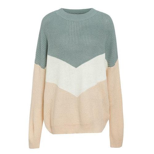 Contrast Color Loose Sweater - VirtuousWares:Global