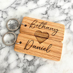 Couples Engraved Wood Keychain - VirtuousWares:Global