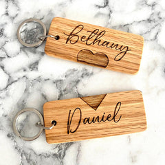 Couples Engraved Wood Keychain - VirtuousWares:Global