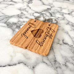 Couples Engraved Wood Keychain - VirtuousWares:Global