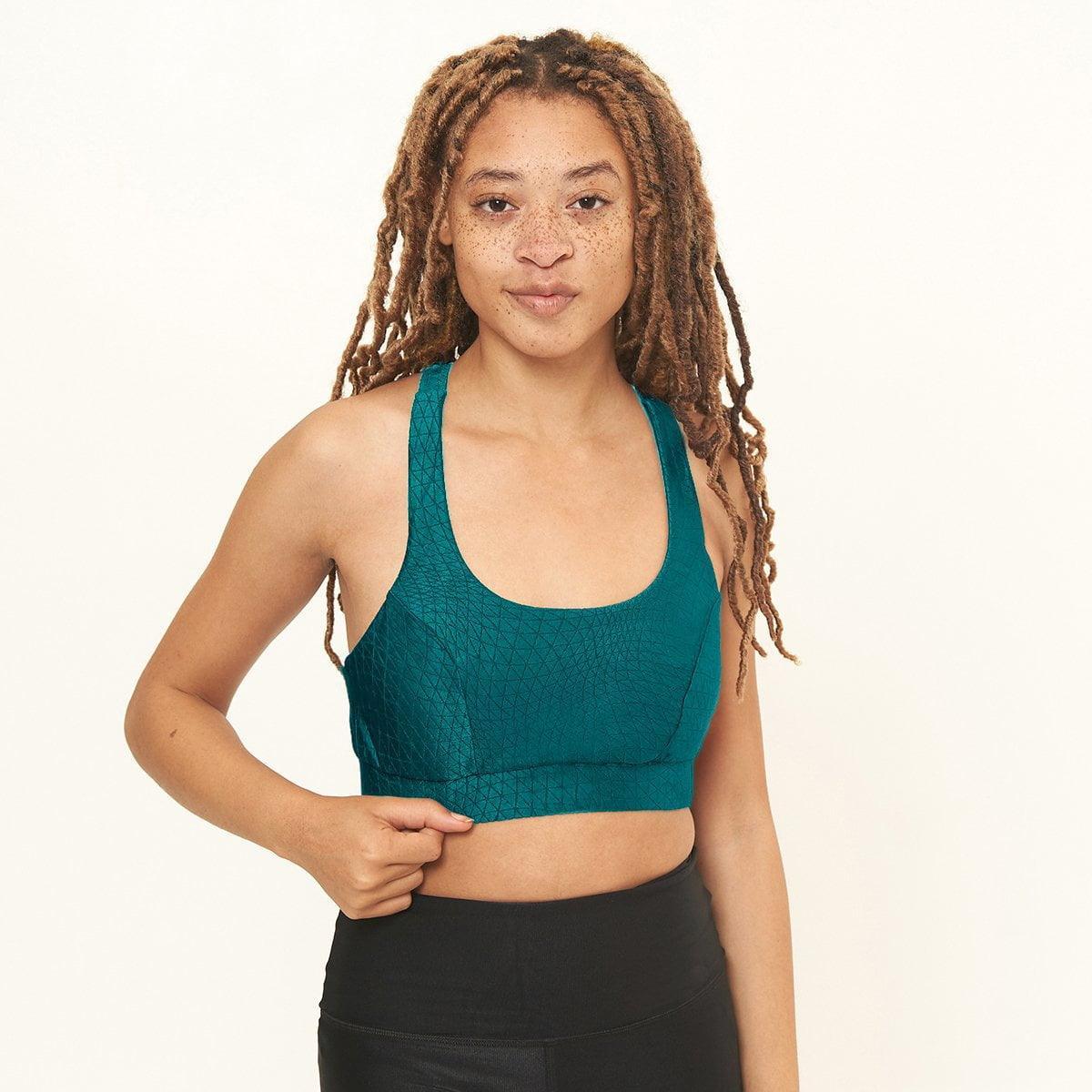 Cross Back Performance Bra Top - Tropicale Cube Pattern - VirtuousWares:Global