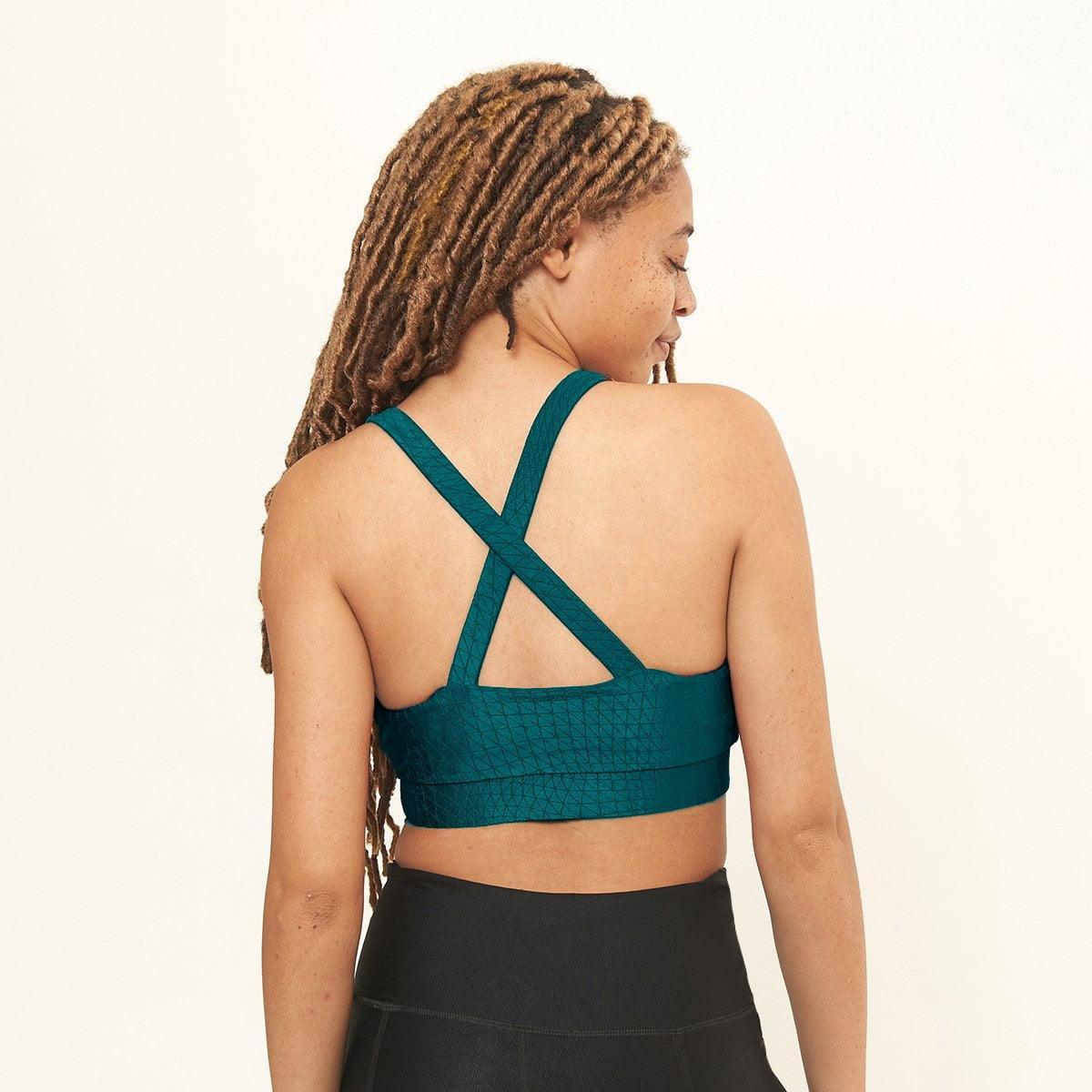 Cross Back Performance Bra Top - Tropicale Cube Pattern - VirtuousWares:Global