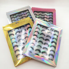 Cruelty Free Dramatic Fluffy Eyelashes Holographic Glitter 16pairs - VirtuousWares:Global