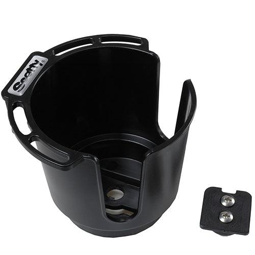 Cup Holder with Bulkhead & Gunnel Mount, Black - VirtuousWares:Global