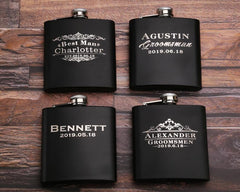Custom Flasks for Men, Engraved Flask for Groomsmen, Best Man Wedding - VirtuousWares:Global