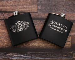 Custom Flasks for Men, Engraved Flask for Groomsmen, Best Man Wedding - VirtuousWares:Global