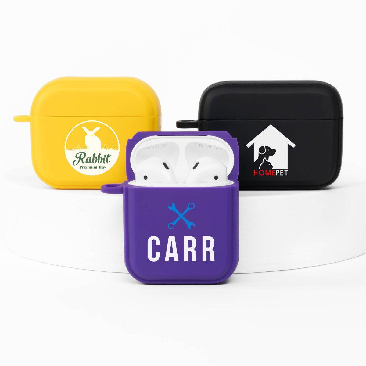 Custom Logo HDX Maroon Case Cover for Apple AirPods Gen 1, 2, 3 & Pro - VirtuousWares:Global