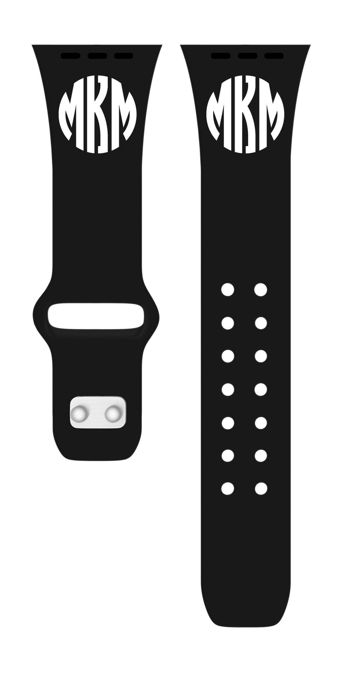Custom Monogram HD Black Watch Band Compatible with Apple Watch - VirtuousWares:Global