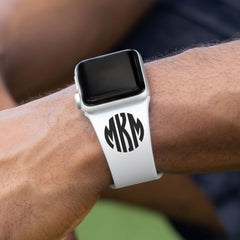 Custom Monogram HD Black Watch Band Compatible with Apple Watch - VirtuousWares:Global