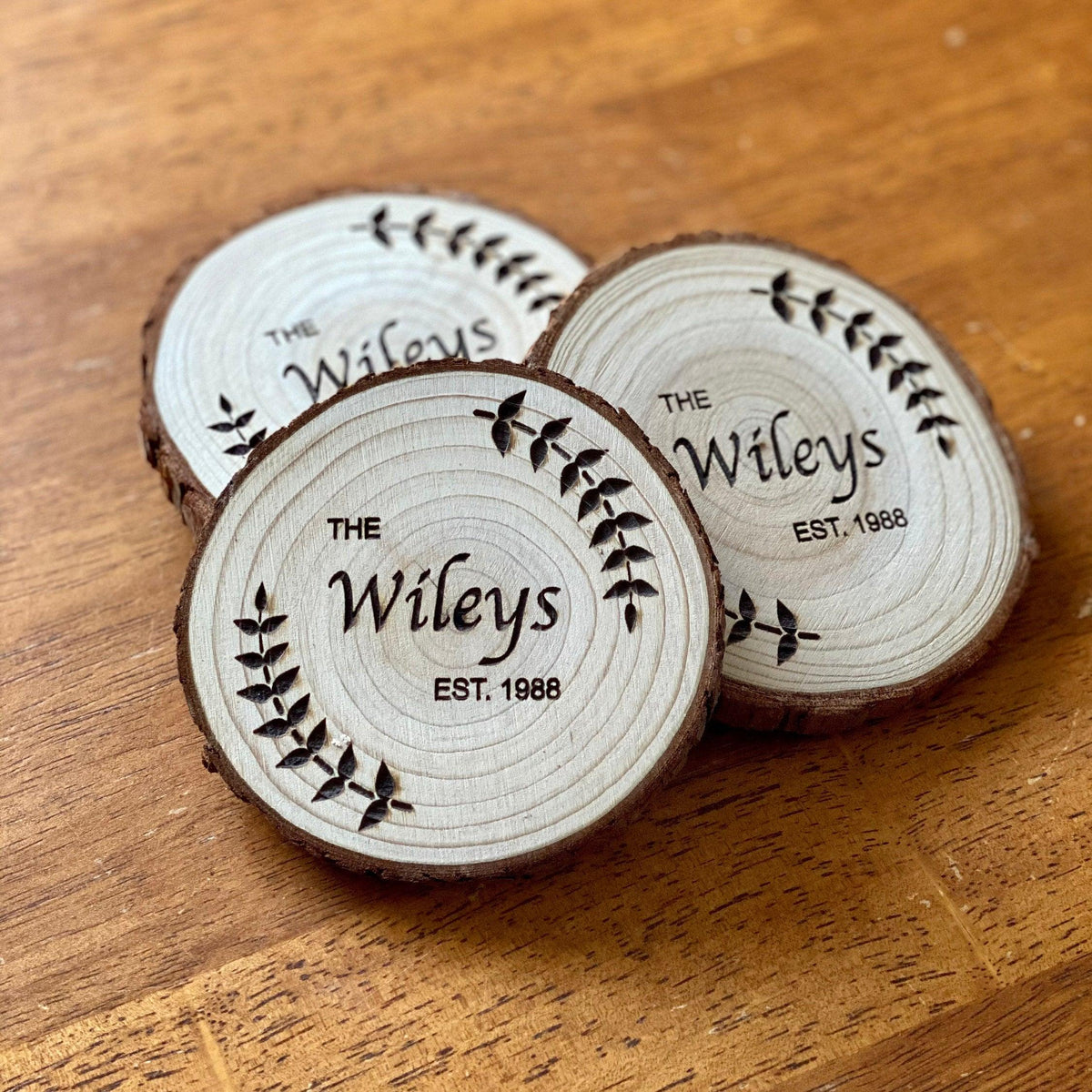 Custom Wood Slice Wedding Favors - VirtuousWares:Global