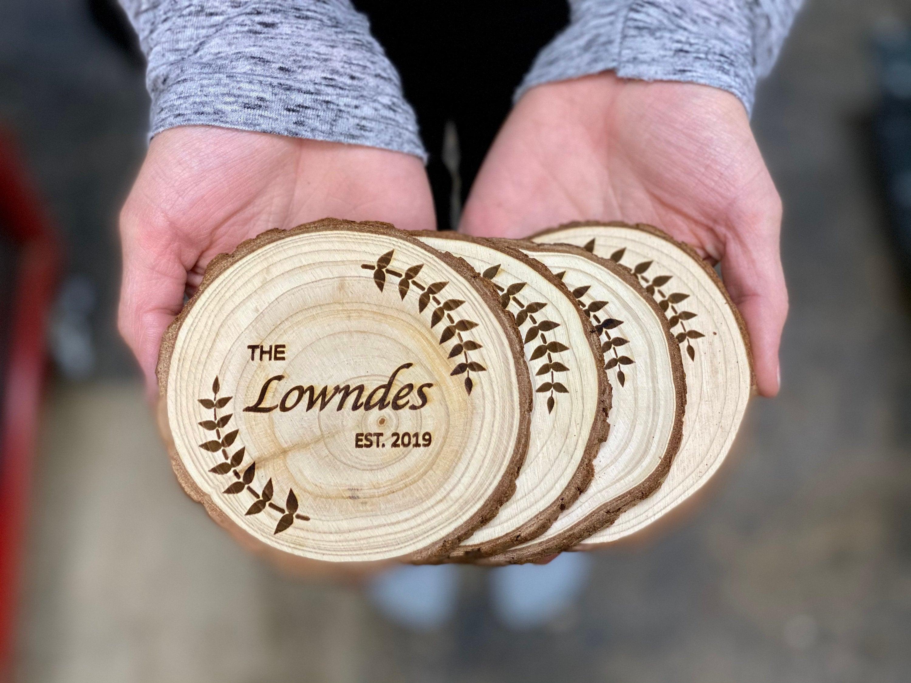 Custom Wood Slice Wedding Favors - VirtuousWares:Global