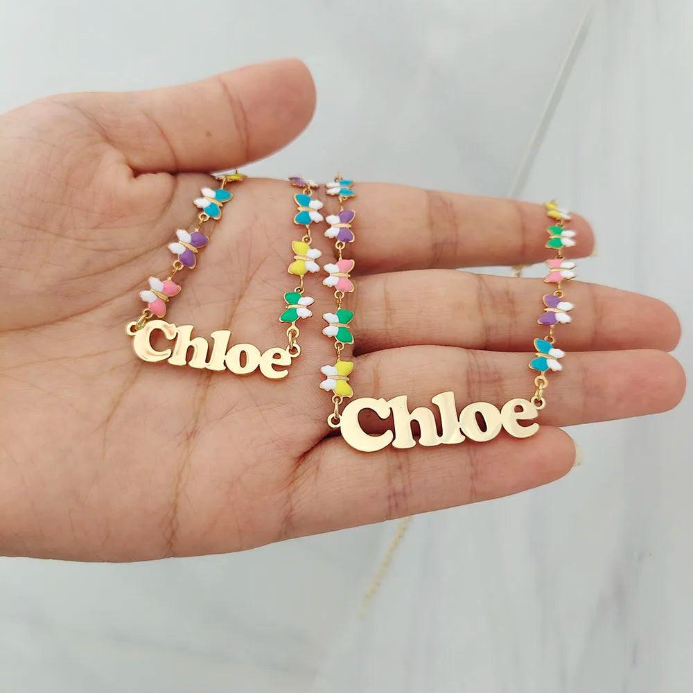 Customized Butterfly Heart Name Necklace - Sexikinis Swim - VirtuousWares:Global