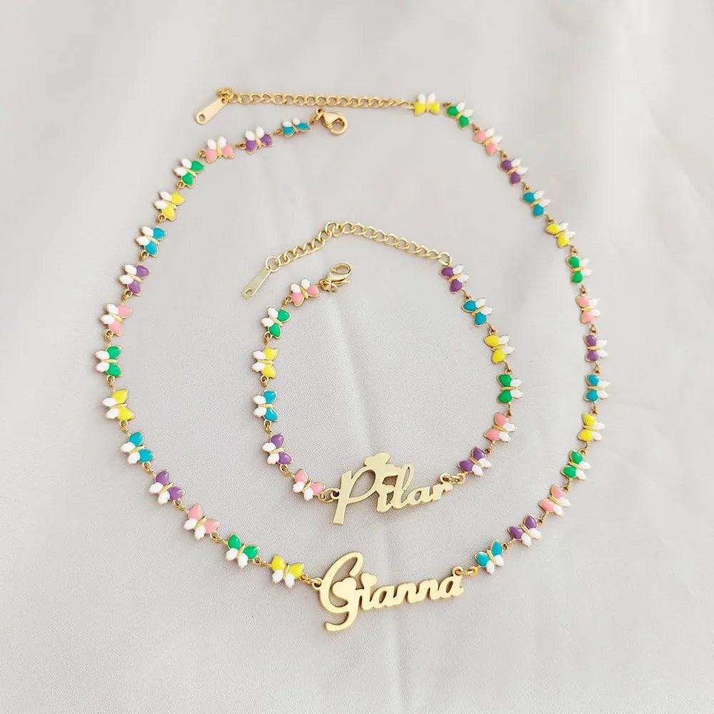 Customized Butterfly Heart Name Necklace - Sexikinis Swim - VirtuousWares:Global