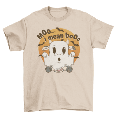 Cute Halloween cow ghost t-shirt - VirtuousWares:Global