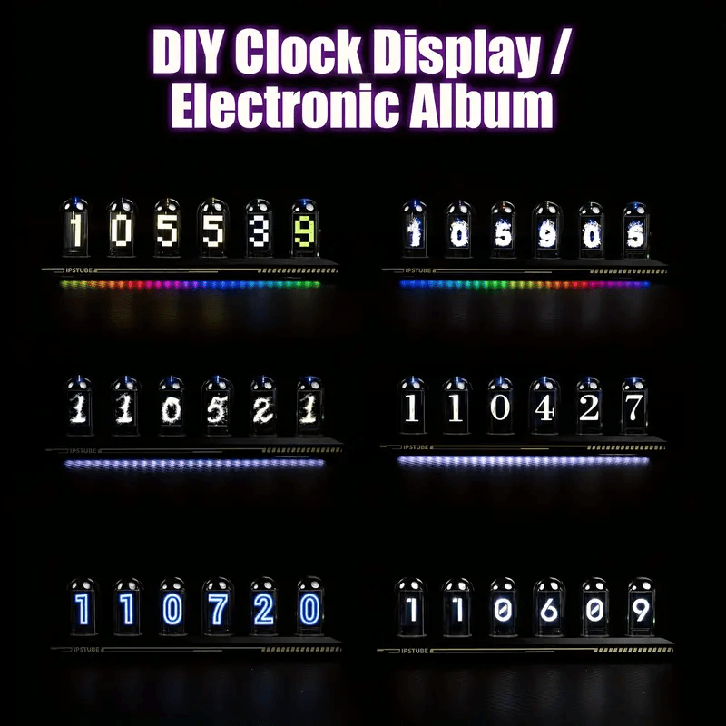 Cyberpunk Retro LED DIY Nixie Tube Clock with APP control - VirtuousWares:Global