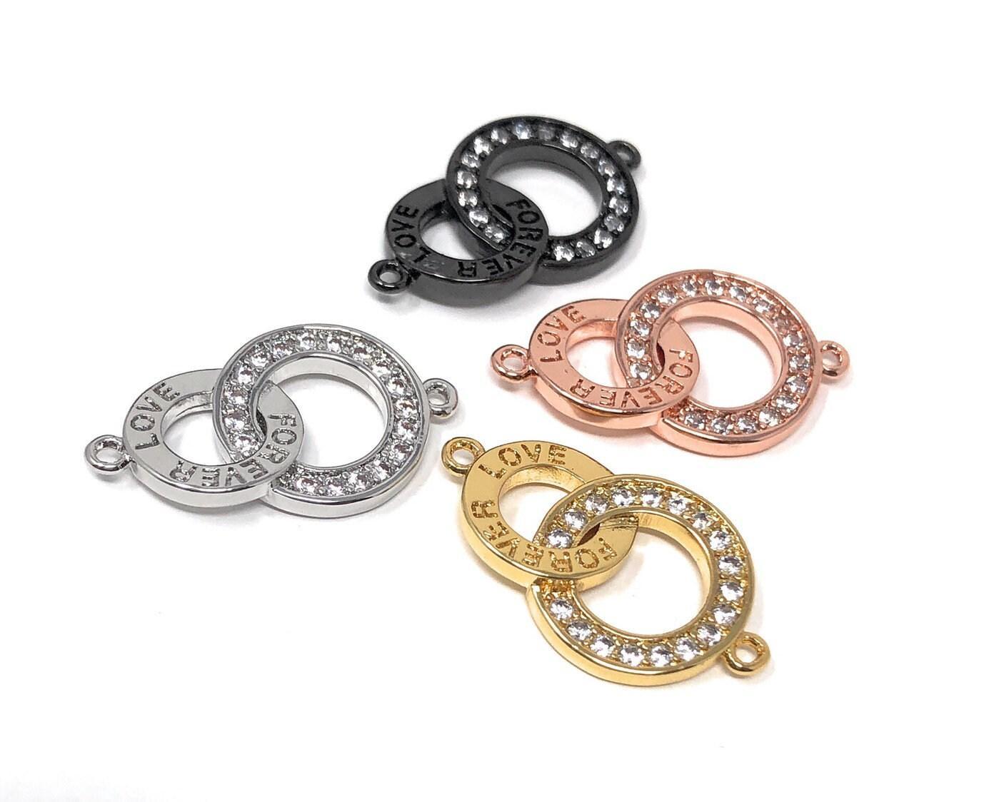CZ Micro Pave Ring Connector, CZ Charm Connector, Jewelry Making - VirtuousWares:Global