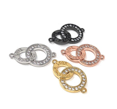 CZ Micro Pave Ring Connector, CZ Charm Connector, Jewelry Making - VirtuousWares:Global