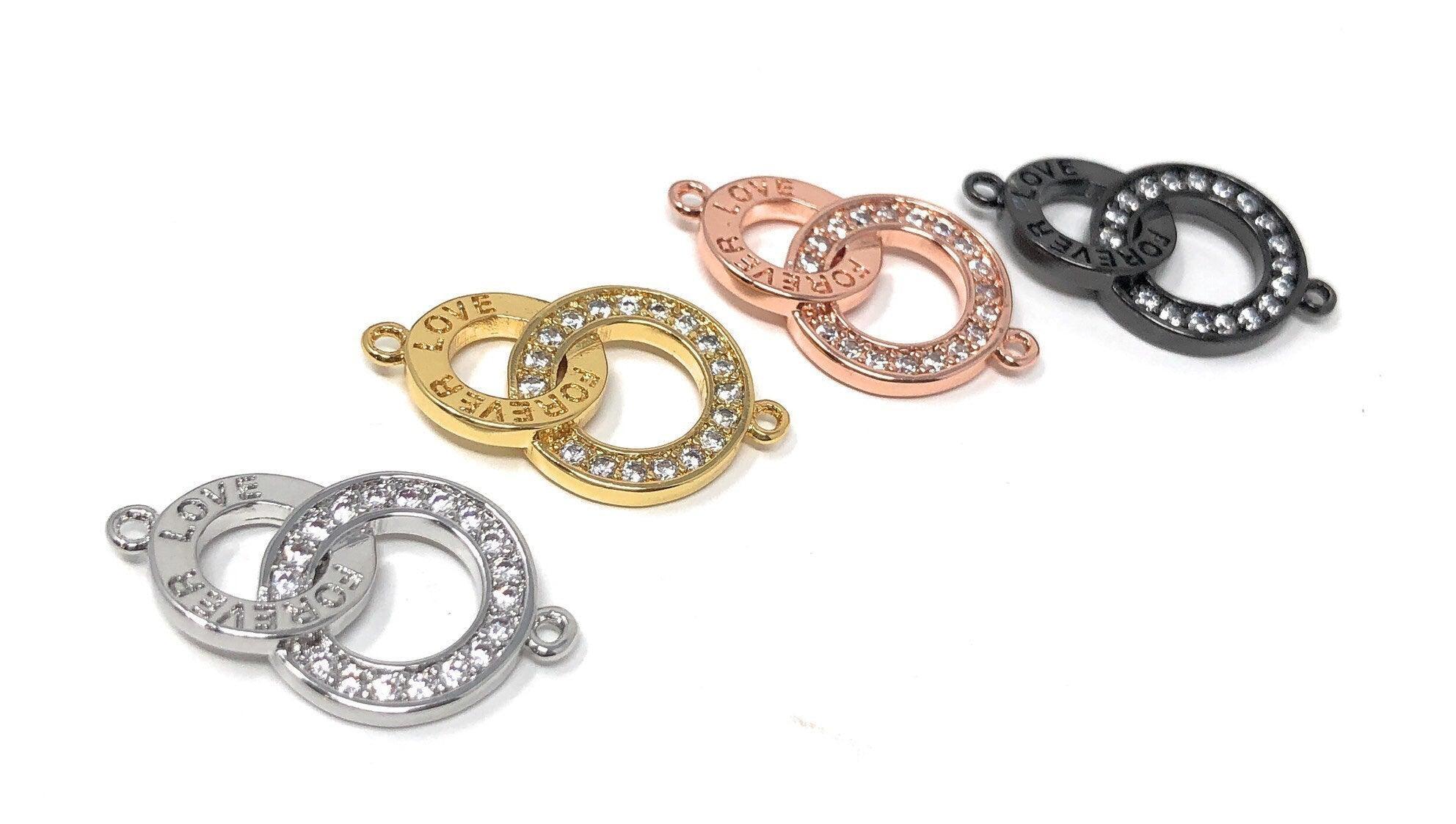CZ Micro Pave Ring Connector, CZ Charm Connector, Jewelry Making - VirtuousWares:Global
