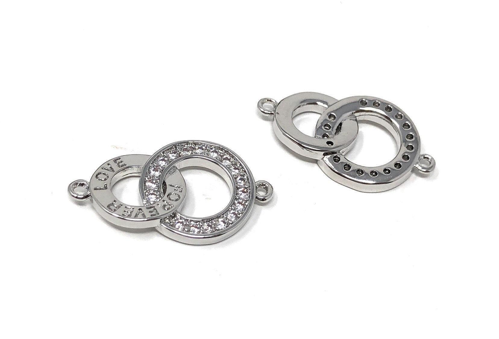 CZ Micro Pave Ring Connector, CZ Charm Connector, Jewelry Making - VirtuousWares:Global
