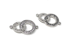 CZ Micro Pave Ring Connector, CZ Charm Connector, Jewelry Making - VirtuousWares:Global