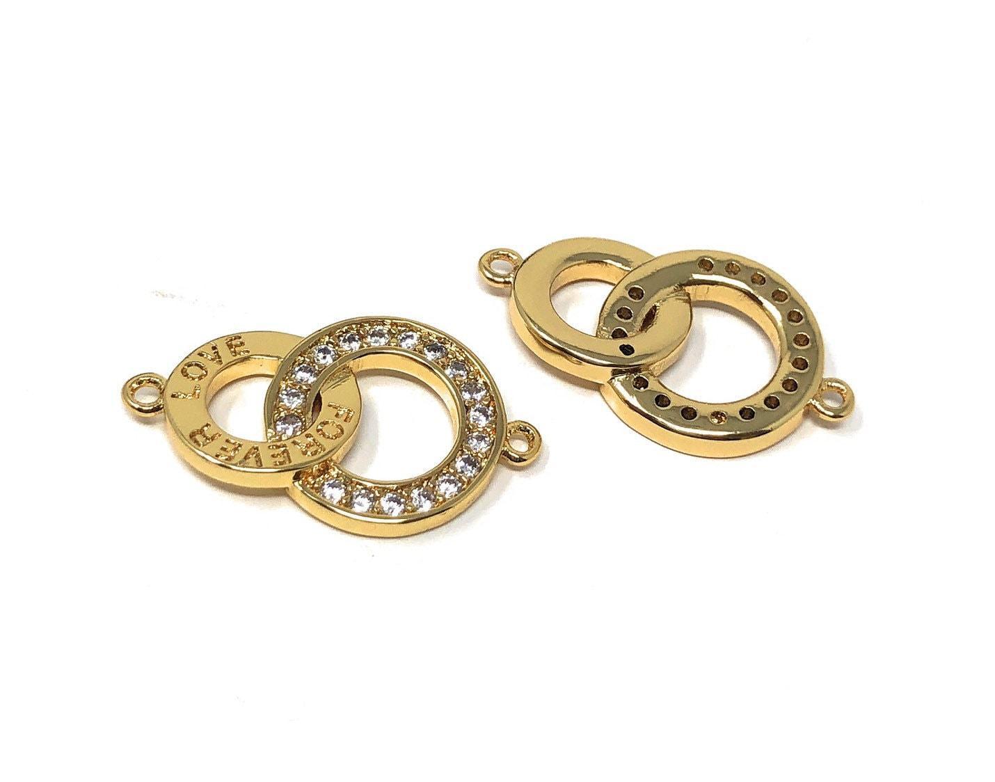 CZ Micro Pave Ring Connector, CZ Charm Connector, Jewelry Making - VirtuousWares:Global