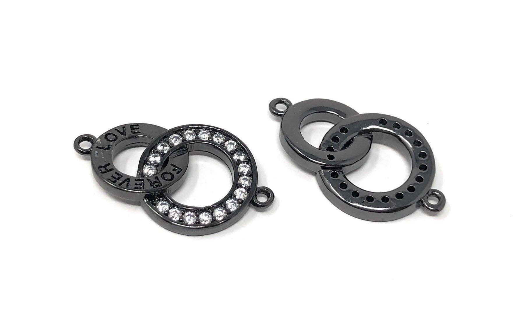 CZ Micro Pave Ring Connector, CZ Charm Connector, Jewelry Making - VirtuousWares:Global