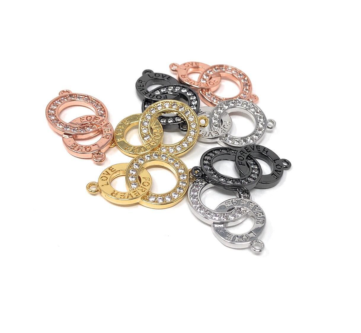CZ Micro Pave Ring Connector, CZ Charm Connector, Jewelry Making - VirtuousWares:Global