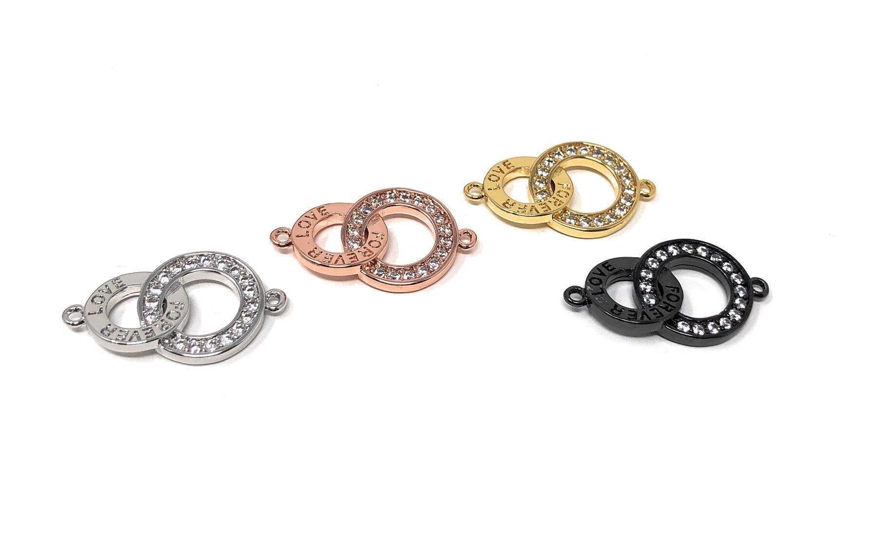 CZ Micro Pave Ring Connector, CZ Charm Connector, Jewelry Making - VirtuousWares:Global